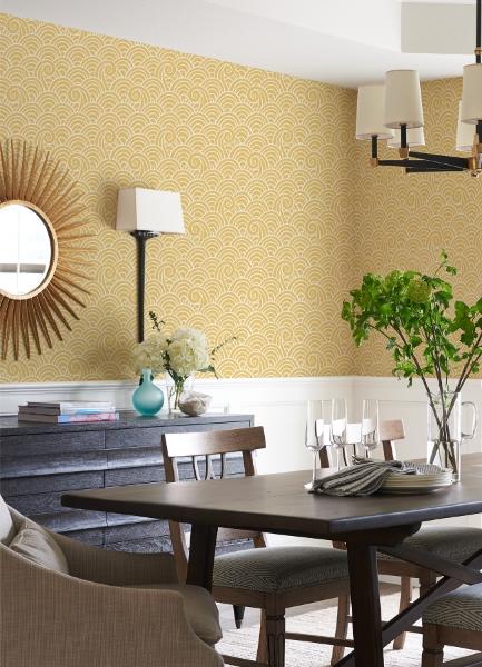 A Street Prints Alorah Yellow Wave Wallpaper