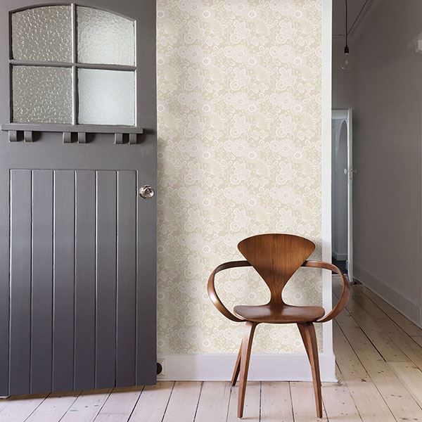 A Street Prints Ana Cream Floral Wallpaper