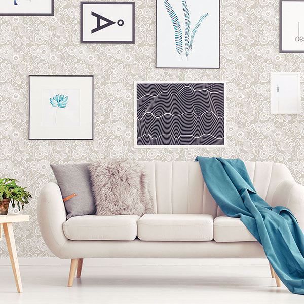 A Street Prints Ana Taupe Floral Wallpaper