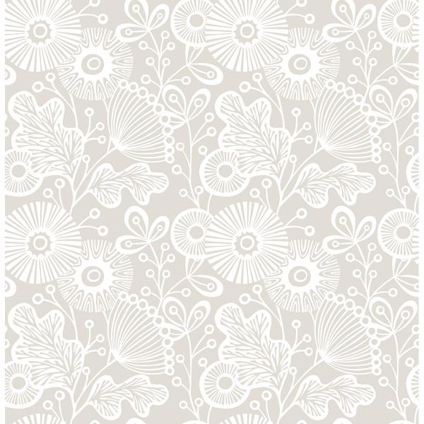 a street prints Ana Taupe Floral Wallpaper