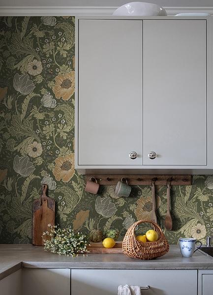 A Street Prints Anemone Green Floral Wallpaper