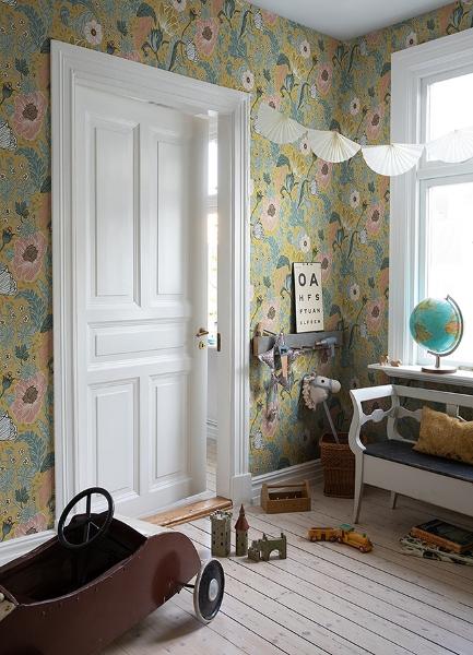 A Street Prints Anemone Mustard Floral Wallpaper