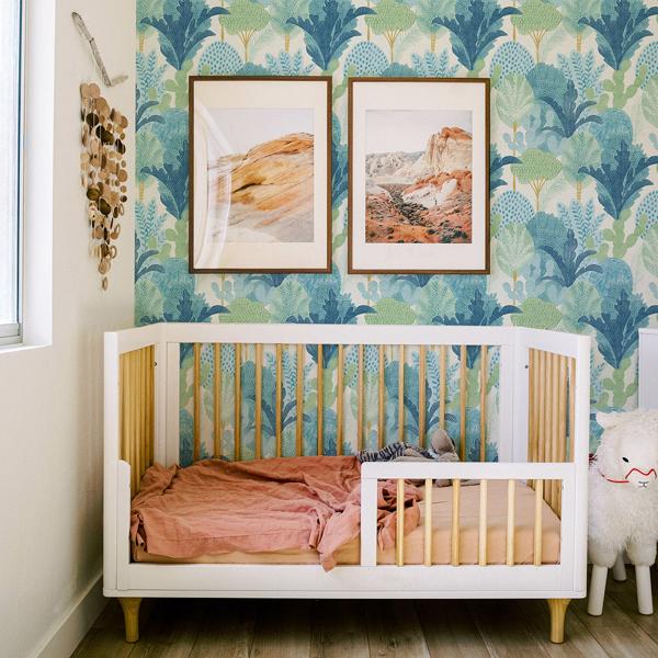 A Street Prints Ari Teal Desert Oasis Wallpaper