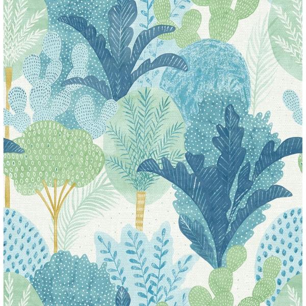 a street prints Ari Teal Desert Oasis Wallpaper