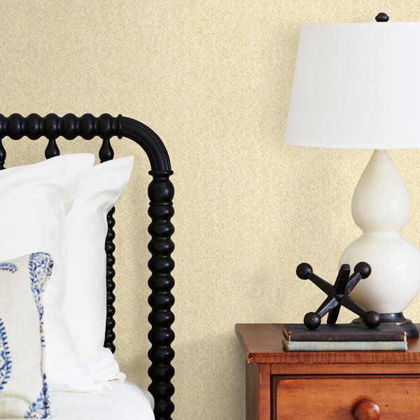 A Street Prints Ashbee Yellow Tweed Wallpaper