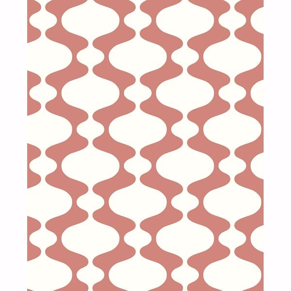 a street prints Ashbury Coral Retro Wallpaper