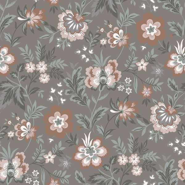 a street prints Athena Grey Floral Wallpaper