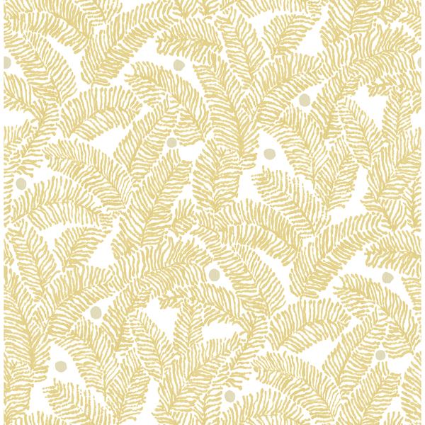 a street prints Athina Yellow Fern Wallpaper