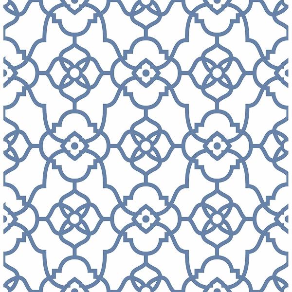 a street prints Atrium Blue Trellis