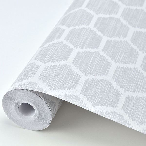 A Street Prints Aura Platinum Honeycomb Wallpaper