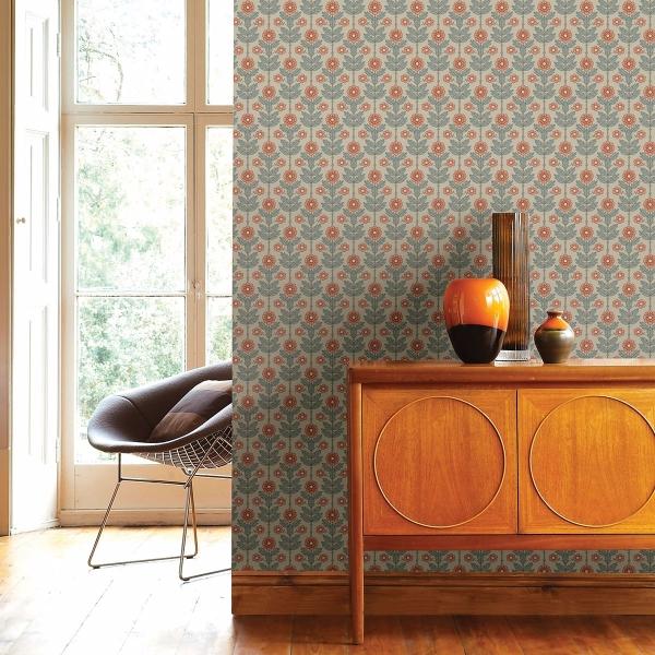 A Street Prints Aya Beige Floral Wallpaper