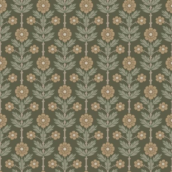 a street prints Aya Green Floral Wallpaper