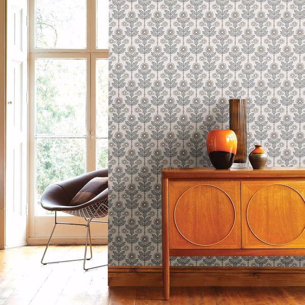 A Street Prints Aya White Floral Wallpaper