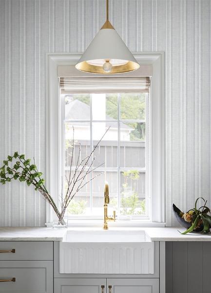 A Street Prints Ayanna Blue Striped Wallpaper