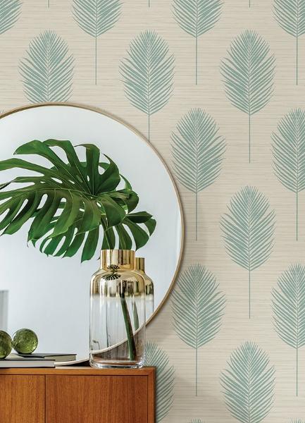 A Street Prints Bali Aqua Fern Wallpaper
