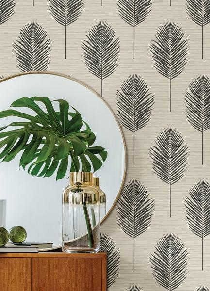 A Street Prints Bali Black Fern Wallpaper