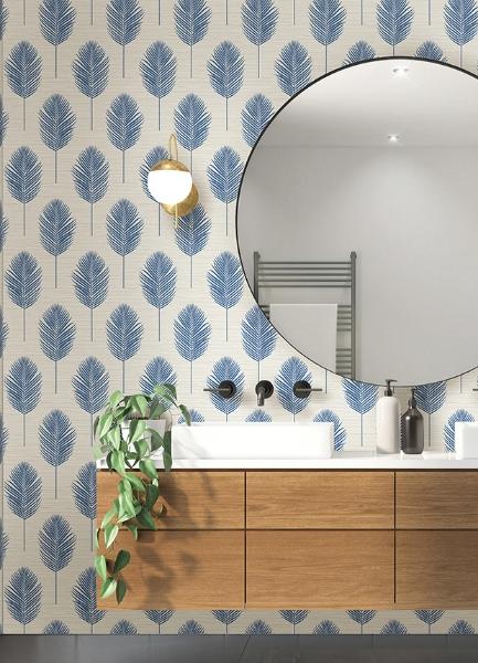 A Street Prints Bali Blue Fern Wallpaper