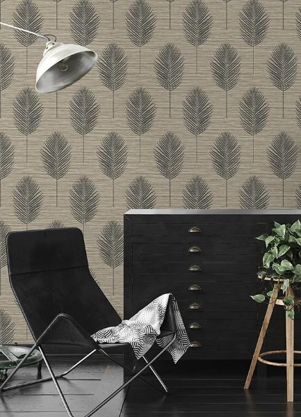 A Street Prints Bali Light Brown Fern Wallpaper