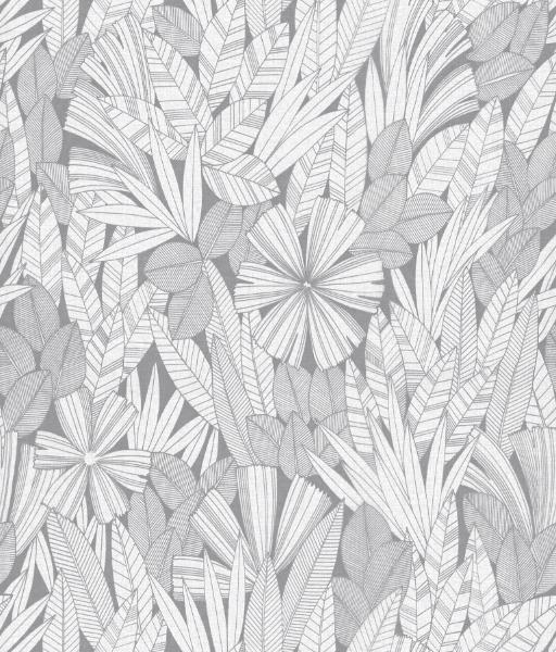 a street prints Bannon Grey Leaves Wallpaper