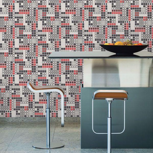 A Street Prints Bantry Red Geometric Wallpaper