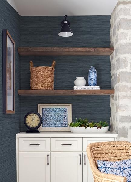 A Street Prints Barnaby Indigo Texture Wallpaper