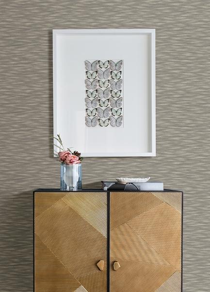 A Street Prints Benson Brown Faux Fabric Wallpaper