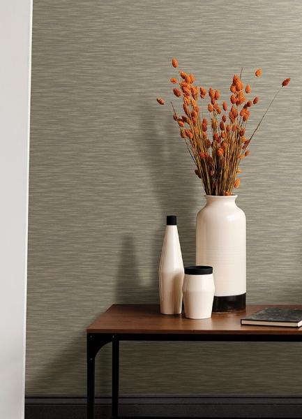 A Street Prints Benson Taupe Faux Fabric Wallpaper