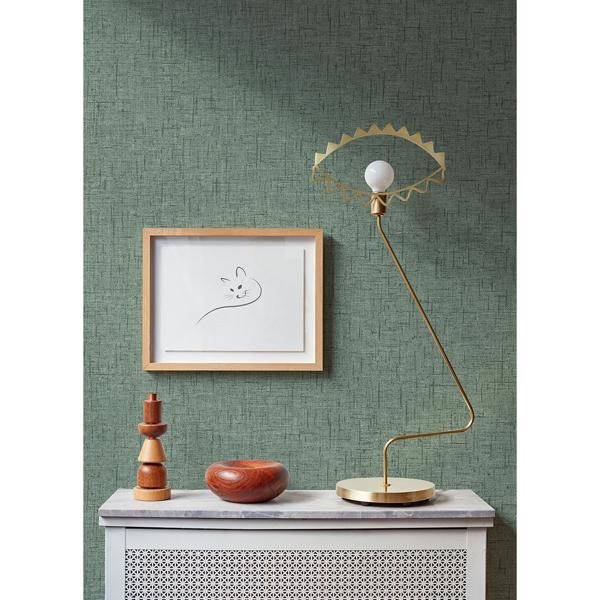 A Street Prints Bentley Green Faux Linen Wallpaper