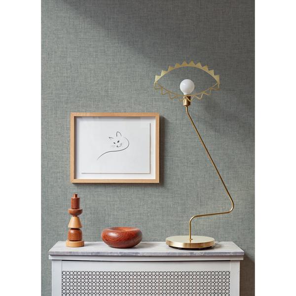 A Street Prints Bentley Slate Faux Linen Wallpaper