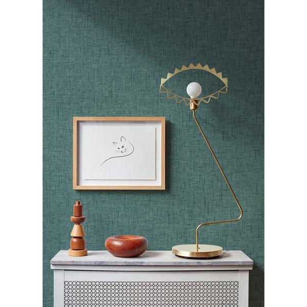 A Street Prints Bentley Teal Faux Linen Wallpaper