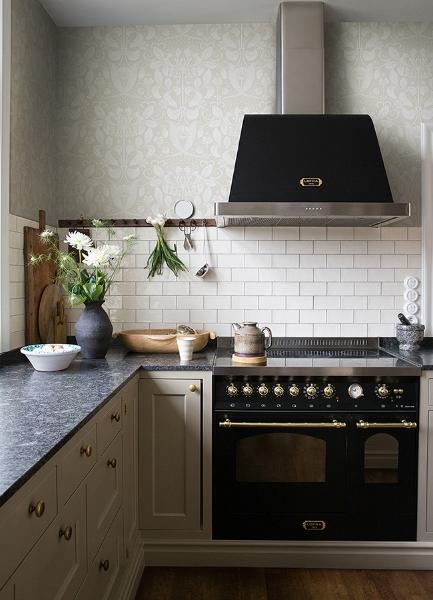 A Street Prints Berit Bone Floral Crest Wallpaper