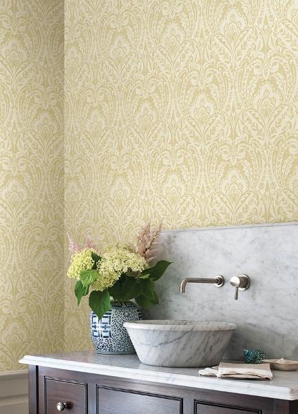 A Street Prints Berkshire Butter Damask Wallpaper
