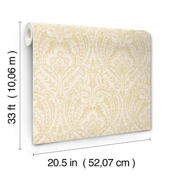 A Street Prints Berkshire Butter Damask Wallpaper