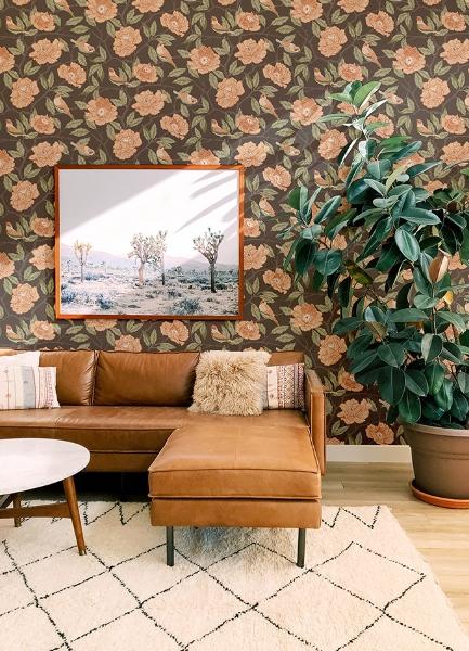 A Street Prints Bernadina Black Rosebush Wallpaper