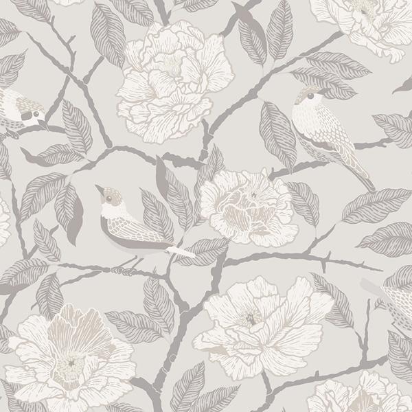 a street prints Bernadina Grey Rosebush Wallpaper