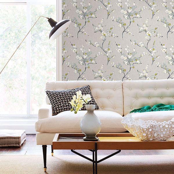 A Street Prints Bliss Blue Blossom Wallpaper