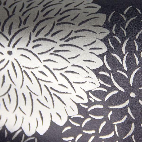 A Street Prints Blithe Charcoal Floral Wallpaper