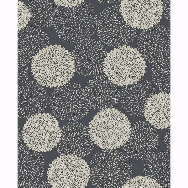 a street prints Blithe Charcoal Floral Wallpaper
