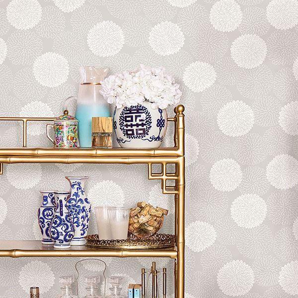 A Street Prints Blithe Taupe Floral Wallpaper