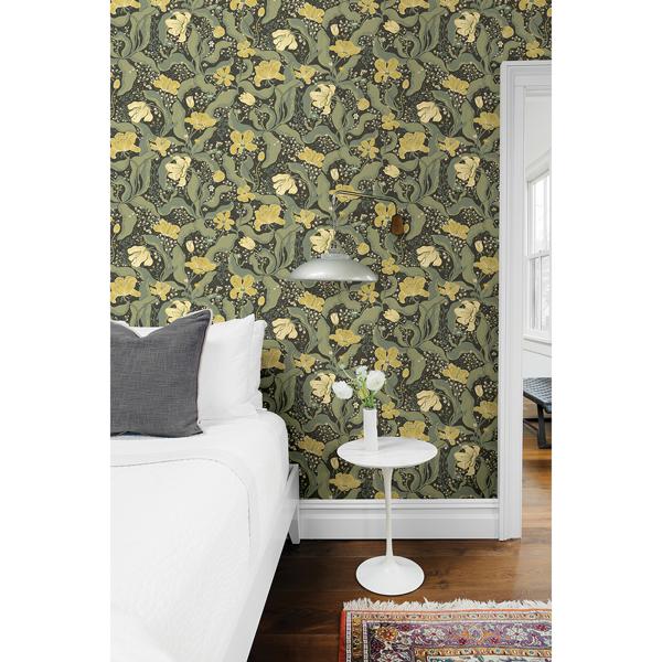 A Street Prints Bodri Green Tulip Garden Wallpaper