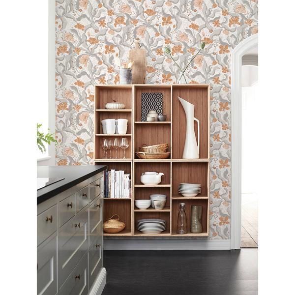 A Street Prints Bodri Grey Tulip Garden Wallpaper