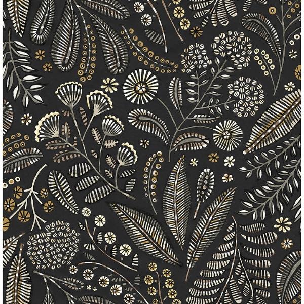 a street prints Briar Black Floral Wallpaper