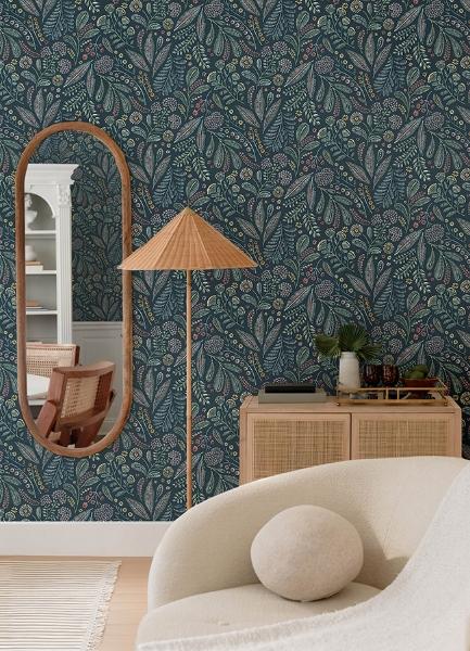 A Street Prints Briar Teal Floral Wallpaper
