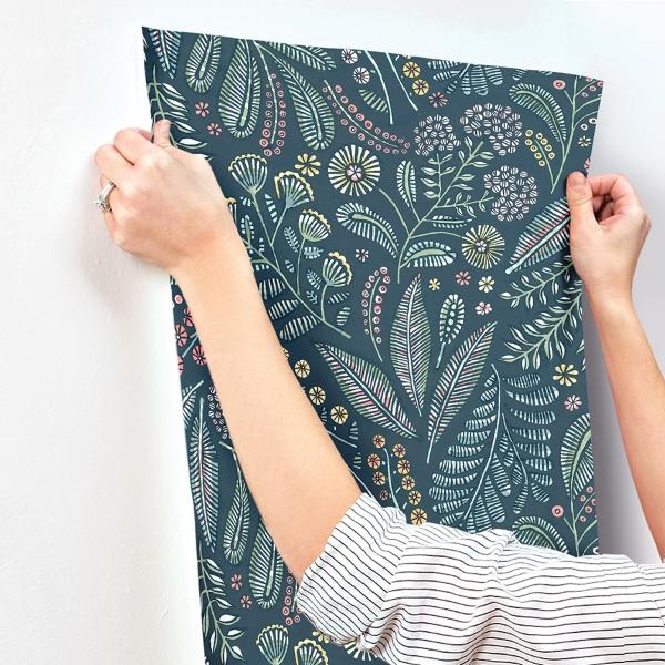 A Street Prints Briar Teal Floral Wallpaper