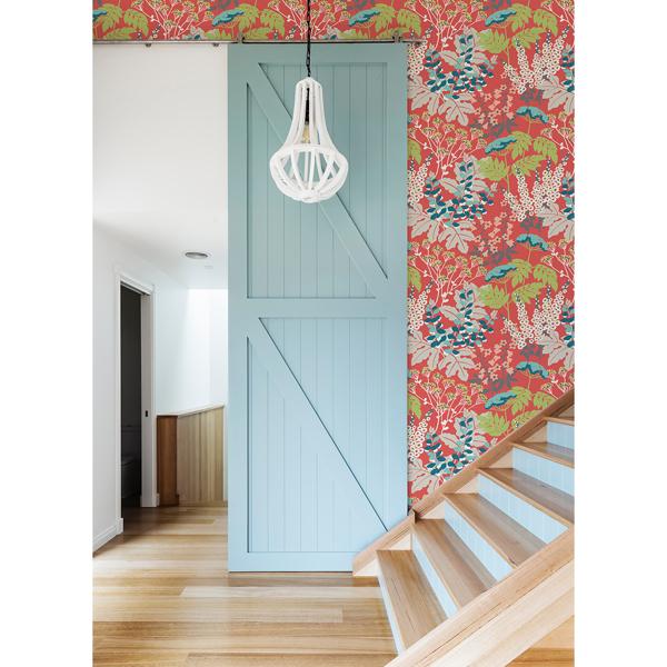 A Street Prints Brie Red Forest Flowers Wallpaper