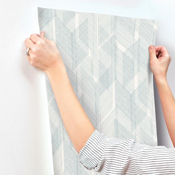 A Street Prints Bryant Blue Crosshatch Wallpaper