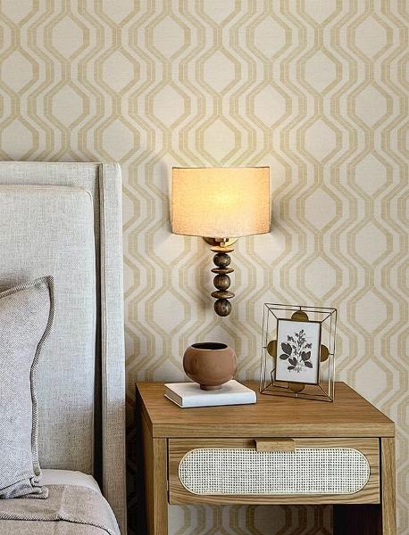 A Street Prints Burton Gold Modern Ogee Wallpaper