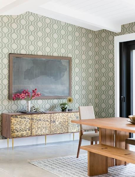 A Street Prints Burton Green Modern Ogee Wallpaper