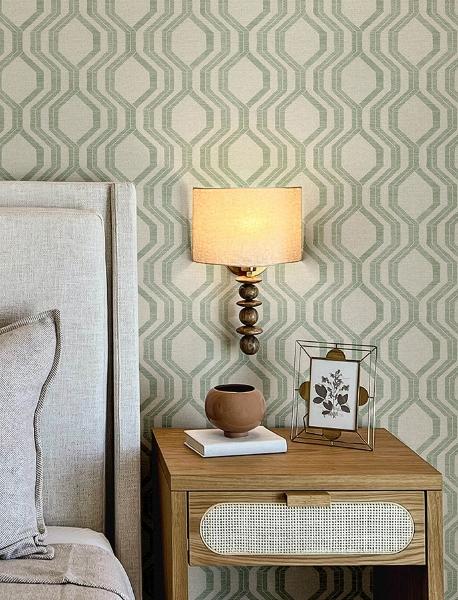 A Street Prints Burton Green Modern Ogee Wallpaper