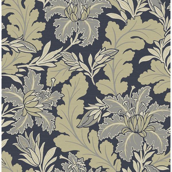 a street prints Butterfield Navy Floral Wallpaper